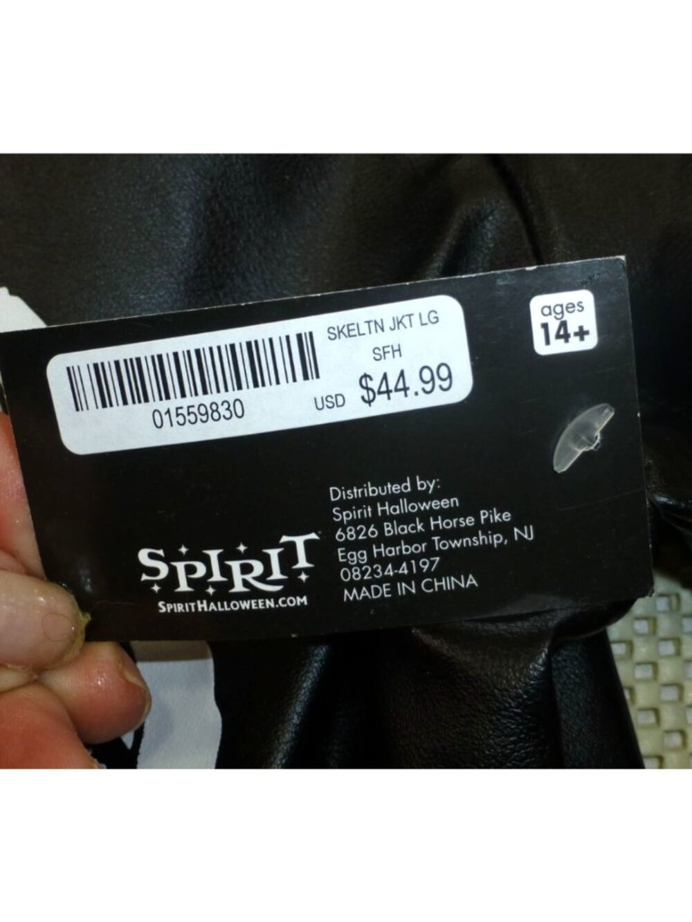 Spirit Halloween Skeleton Faux Leather Jacket With Ribcage & Bone Print -Youth L - Picture 5 of 14